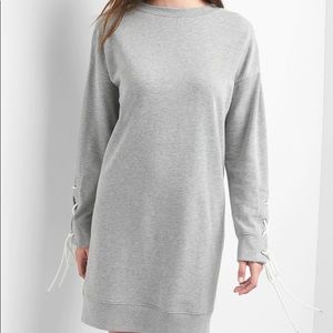 Gap Lace-Up Sweater Dress | Gray | S